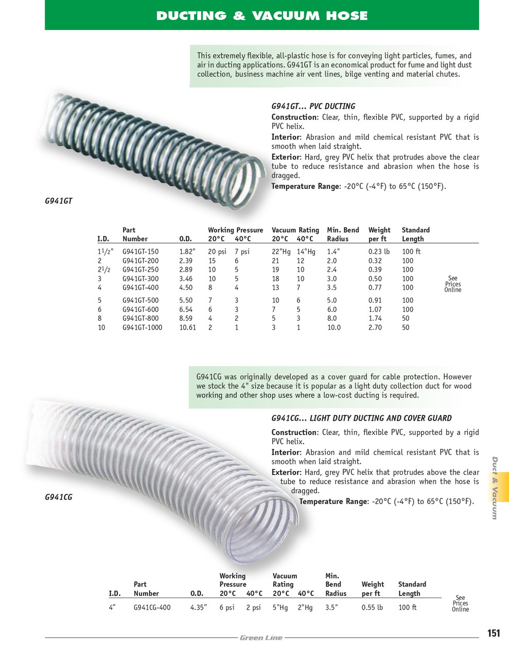10" PVC Ducting Hose   G941GT-1000