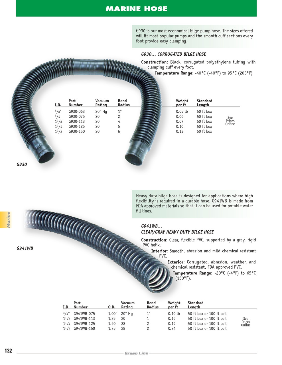 1-1/4" Clear Heavy Duty Bilge Hose   G941WB-125