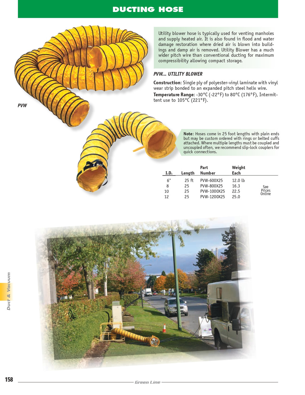 12" x 25' Utility Blower Ducting Hose   PVW-1200X25