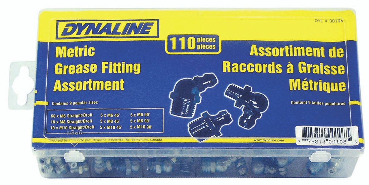 110 Pc. Metric Grease Fitting Assortment  00108