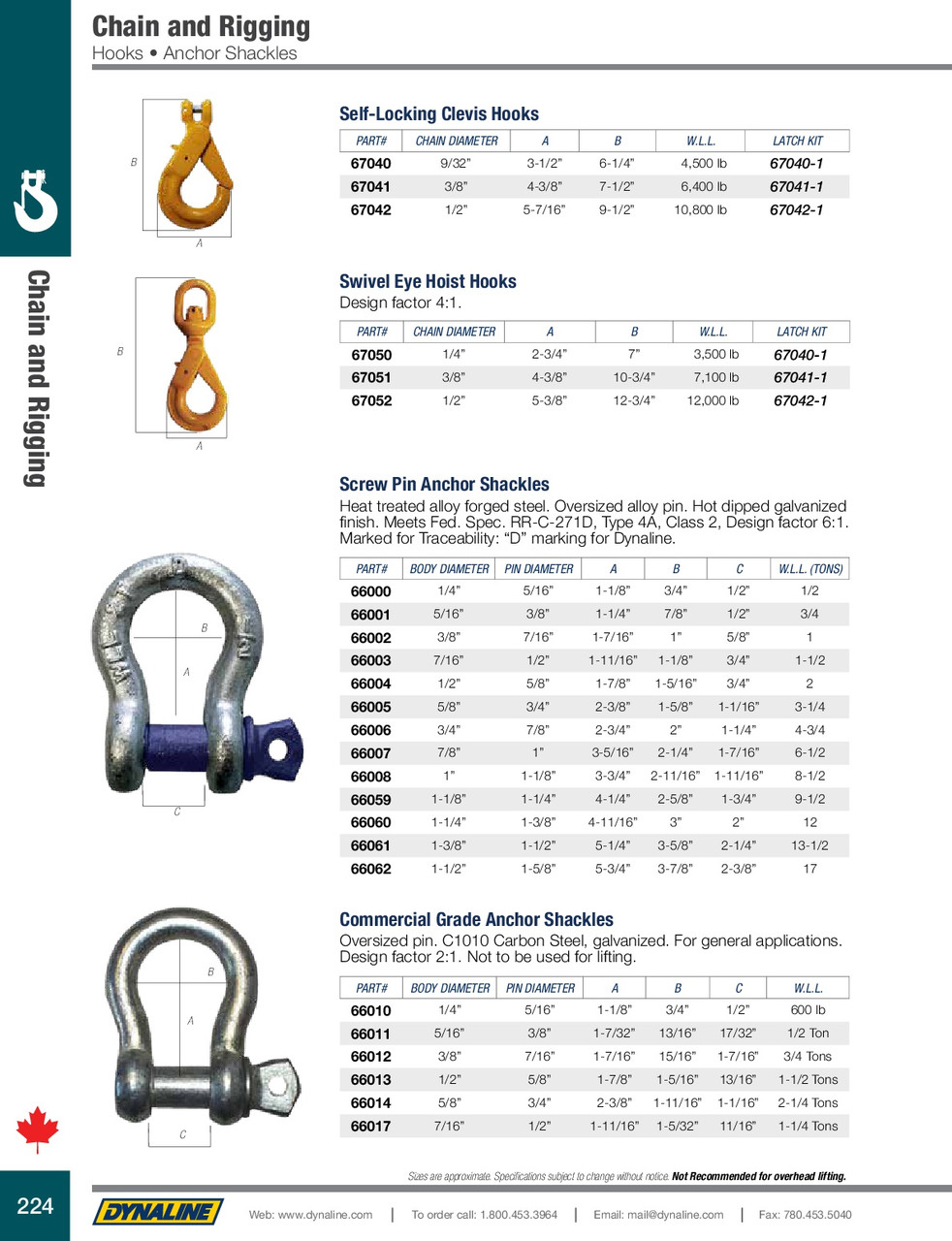 Screw Pin Anchor Shackle 1/4"  66000