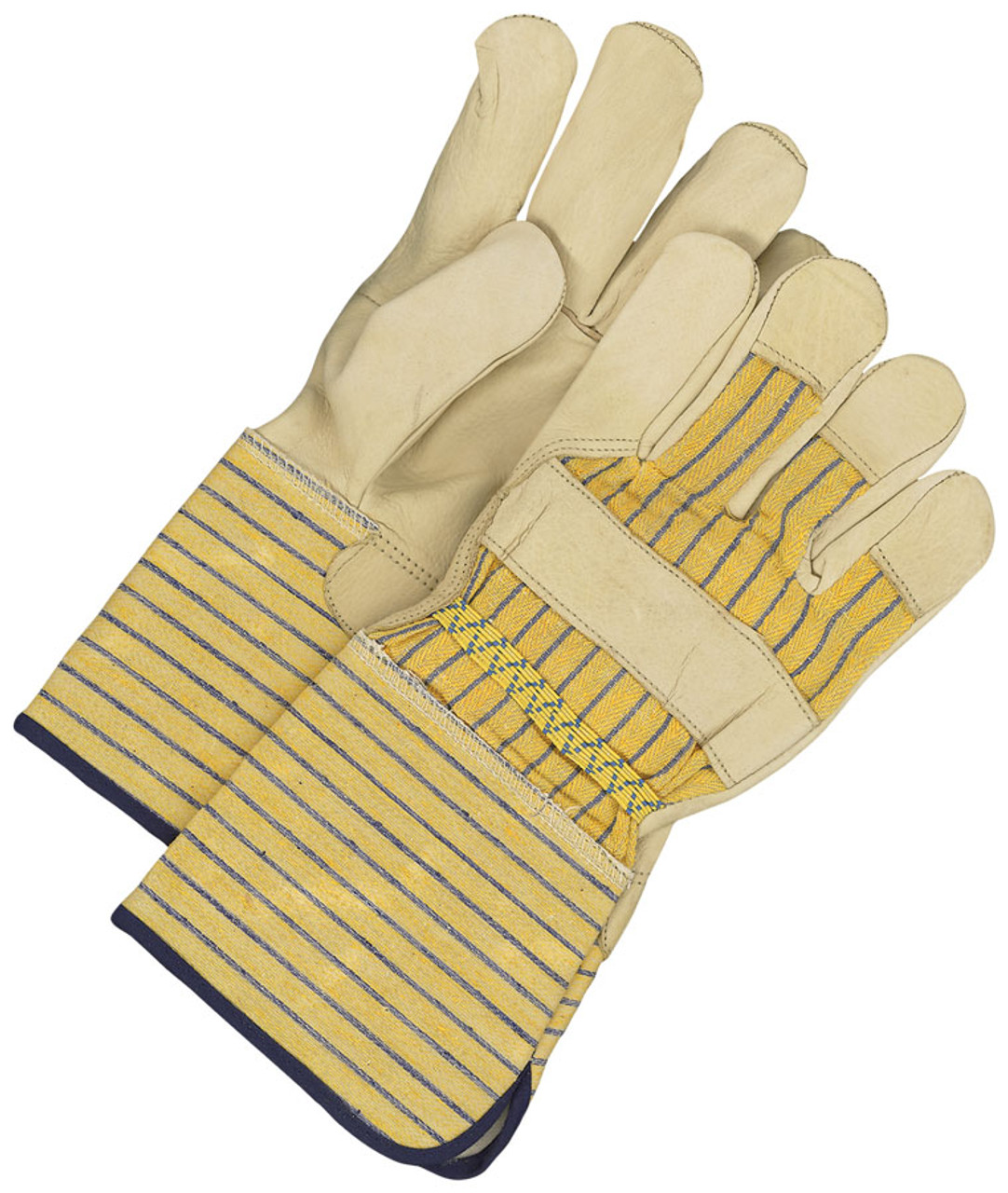 Industrial Grain Cowhide Canvasback Fitter Gauntlet Unlined Yellow/Blue Stripe  40-1-281EY5U