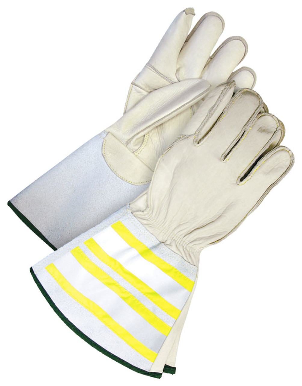 Grain Cowhide Weld Glove w/6.25" Split Cowhide Hi-Viz Gauntlet  60-1-1280