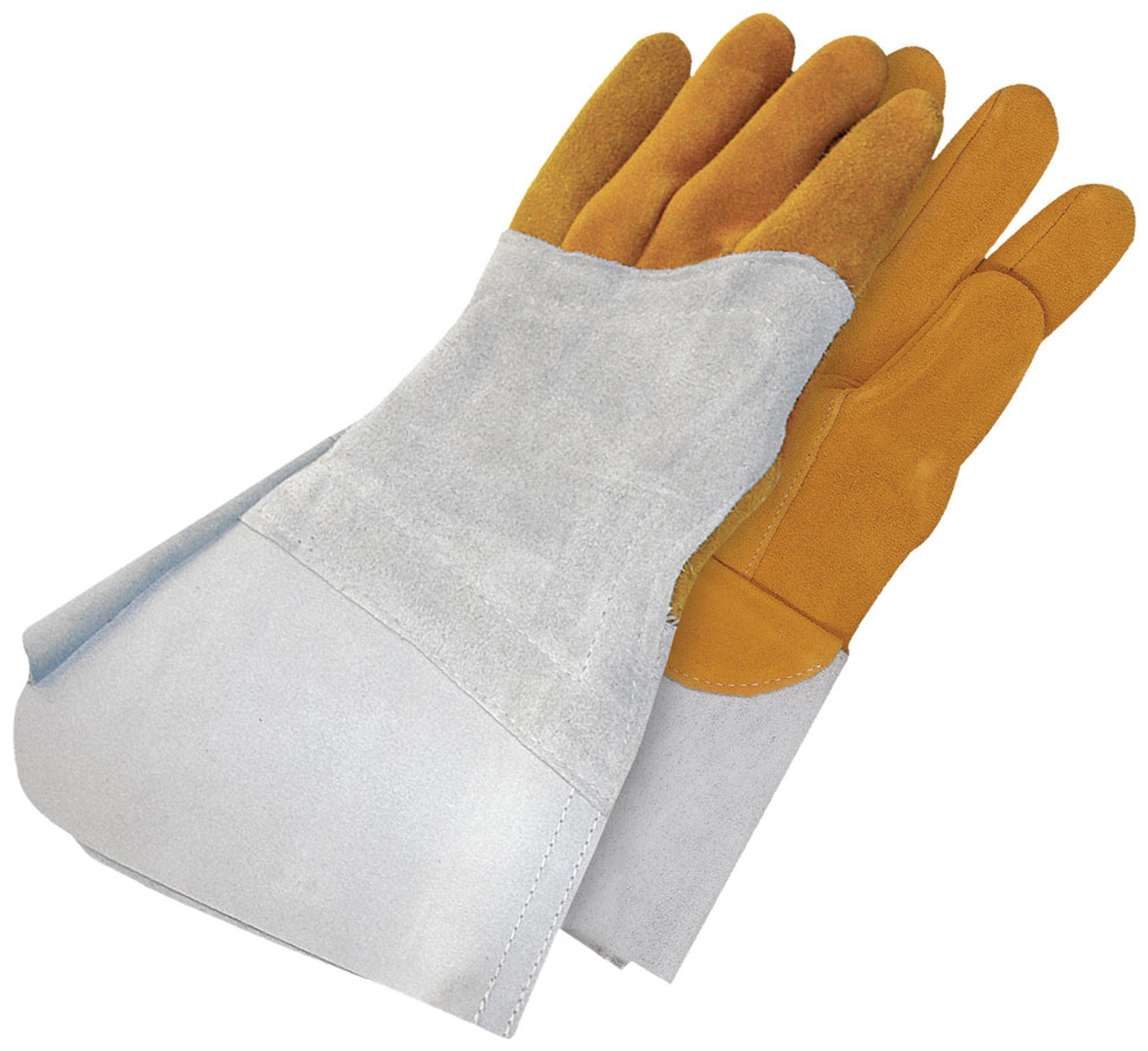 Grain Deerskin Tig Weld Glove w/5" Split Cowhide Gauntlet & Left Hand Heat Shield  64-1-1525