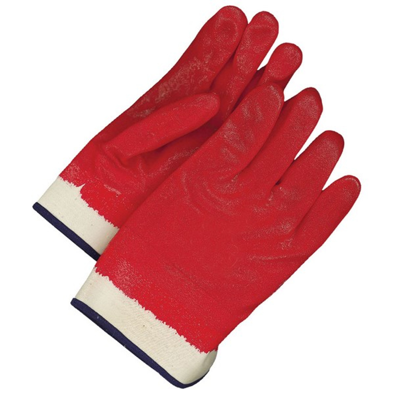 BDG® PVC Double Dipped Fleece Lined Glove Red w/Canvas Safety Cuff  99-1-830