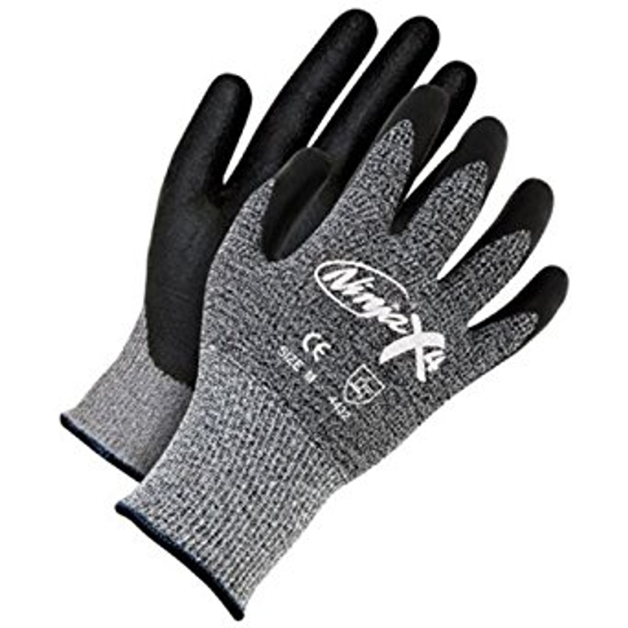 Ninja® X4 Bi-Polymer Coated Nylon/Fiberglass Knit Cut-Rez Glove Grey/Black  99-1-9730