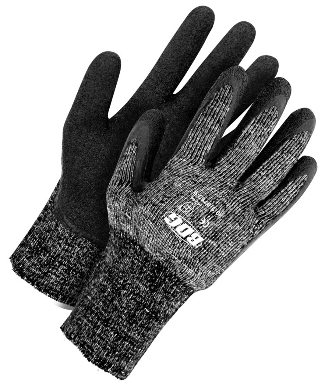 Winter BDG® Crinkle Latex Coated Terry Lined Dyneema® Knit Cut-Rez Glove Black/White Stripes  99-9-9753