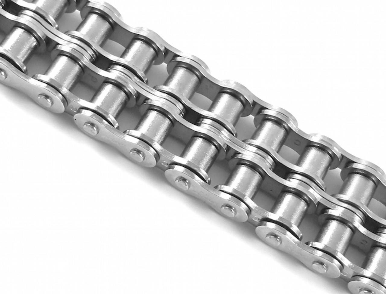 Silver Shield® Riveted Roller Chain - Two Row - 10' Box  DRV-120-2RCR-10FTNBB