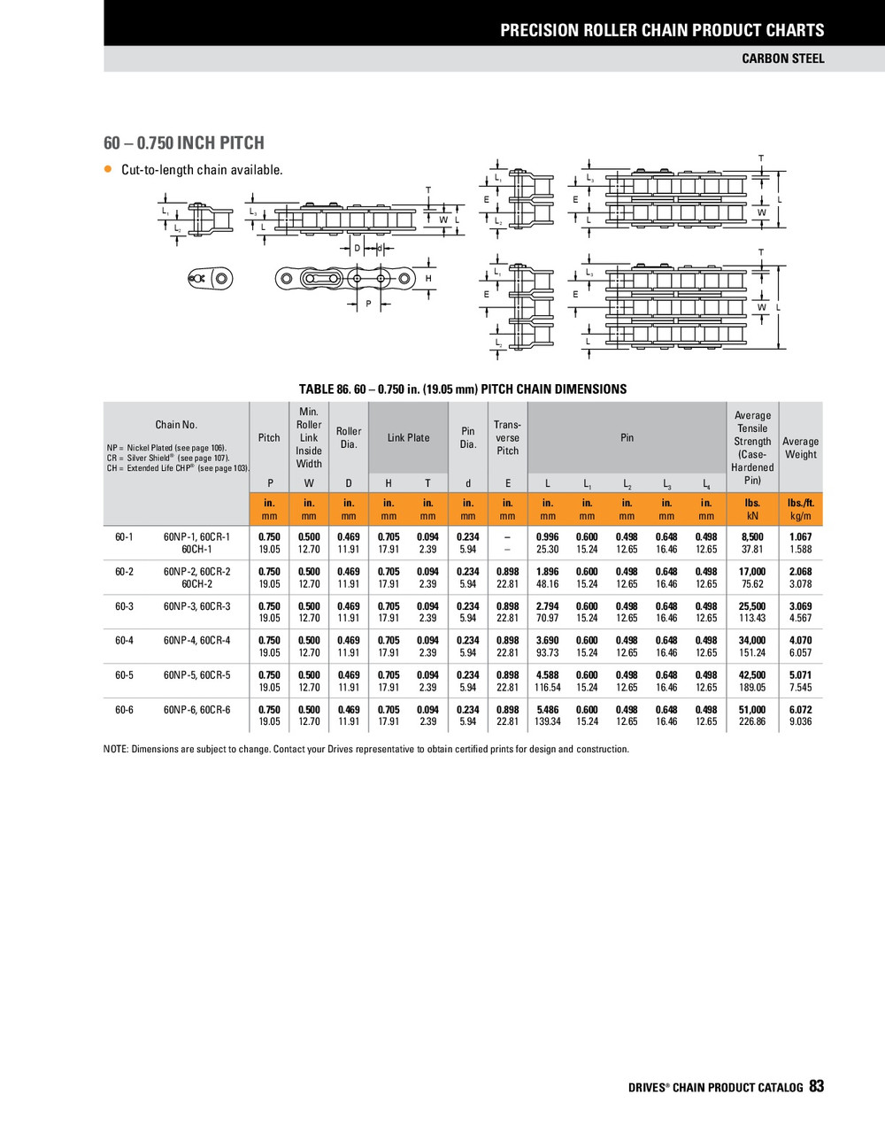 Roller Chain Spring Clip Connector Link  DRV-60-1 SC CO LINK