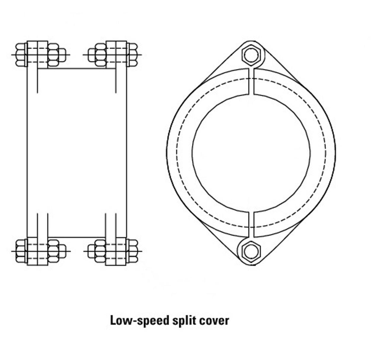 Quick Flex Cast Iron Split Low Speed Coupler Cover  QF100SPCOVER
