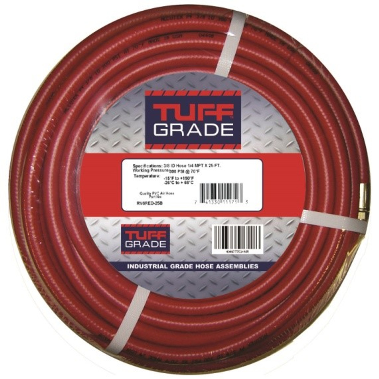 3/8" X 25' Red PVC Air Hose Assembly  TGAH0200