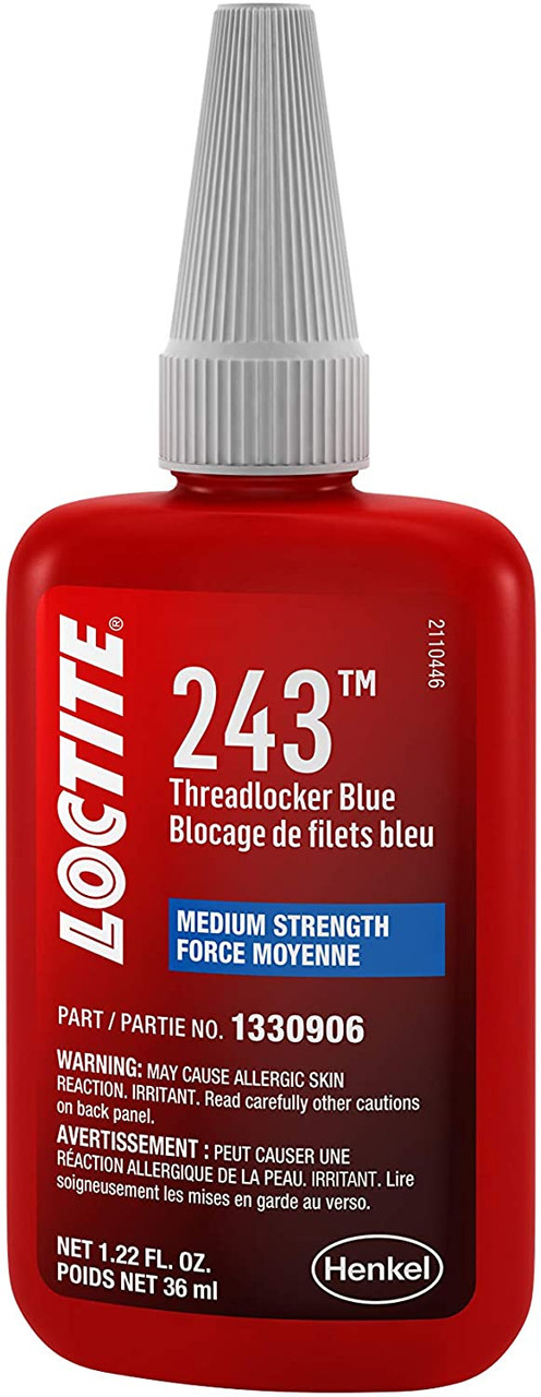 243 Blue Medium Strength Threadlocker 36ml Bottle  1330906