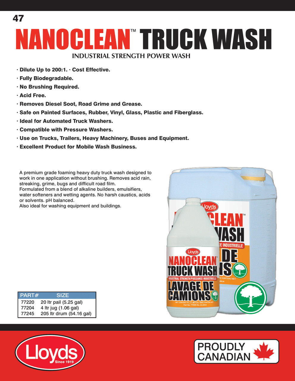 Nanoclean Industrial Truck Wash 205L Drum  77245