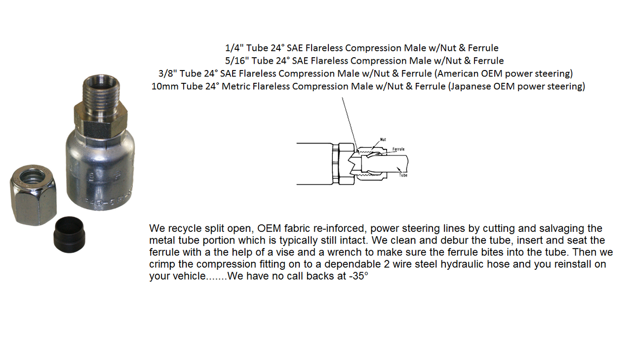 3/8" 100R2AT Standard Two Wire Hydraulic Hose Assembler