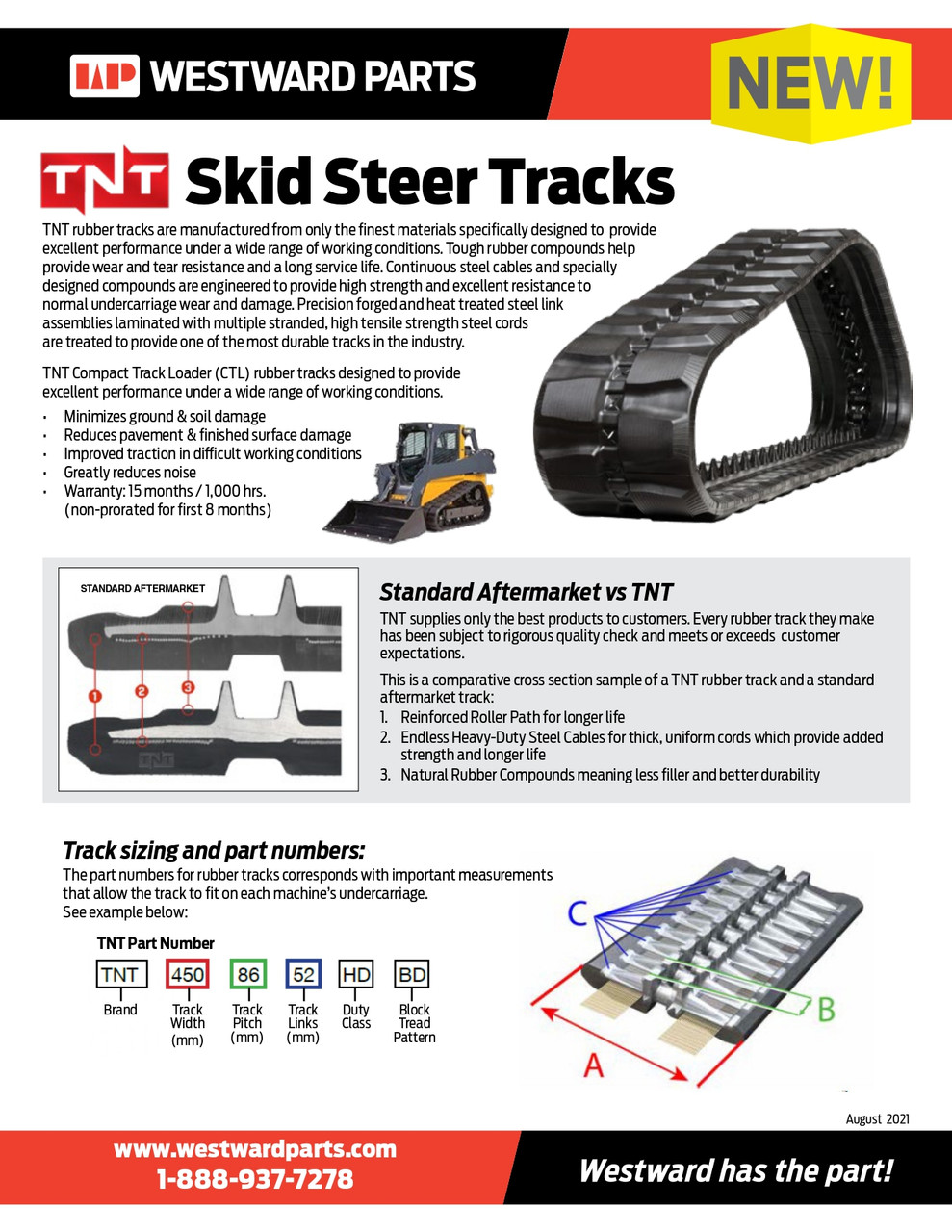 13" TNT Standard Duty C Pattern Rubber Track (320x86Bx49)  GMRTNT3208649SDC