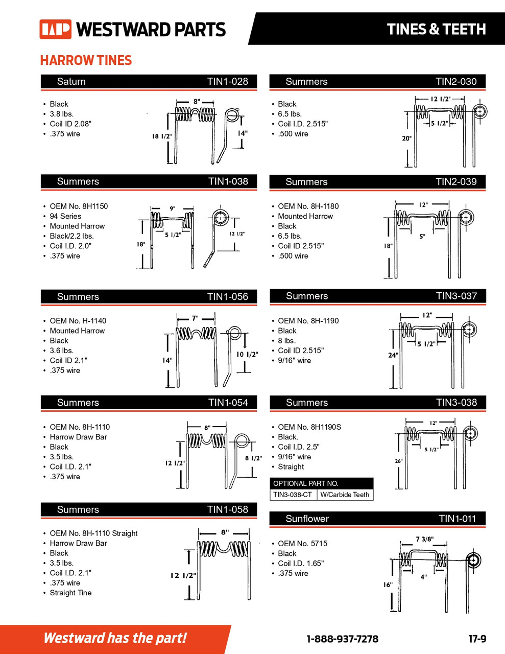 Herman/Summers Harrow Tine  TIN1-058
