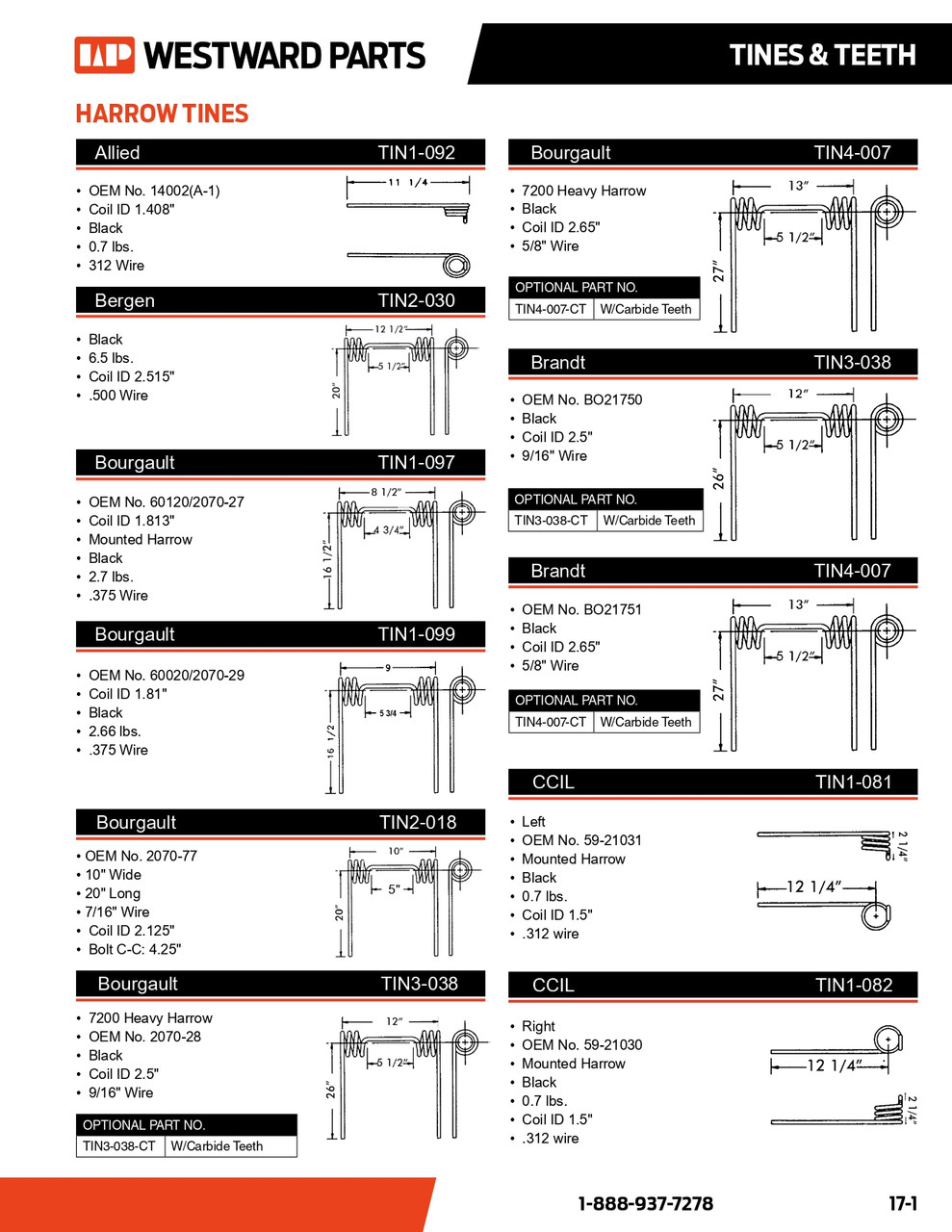 CCIL Harrow Tine  TIN1-082
