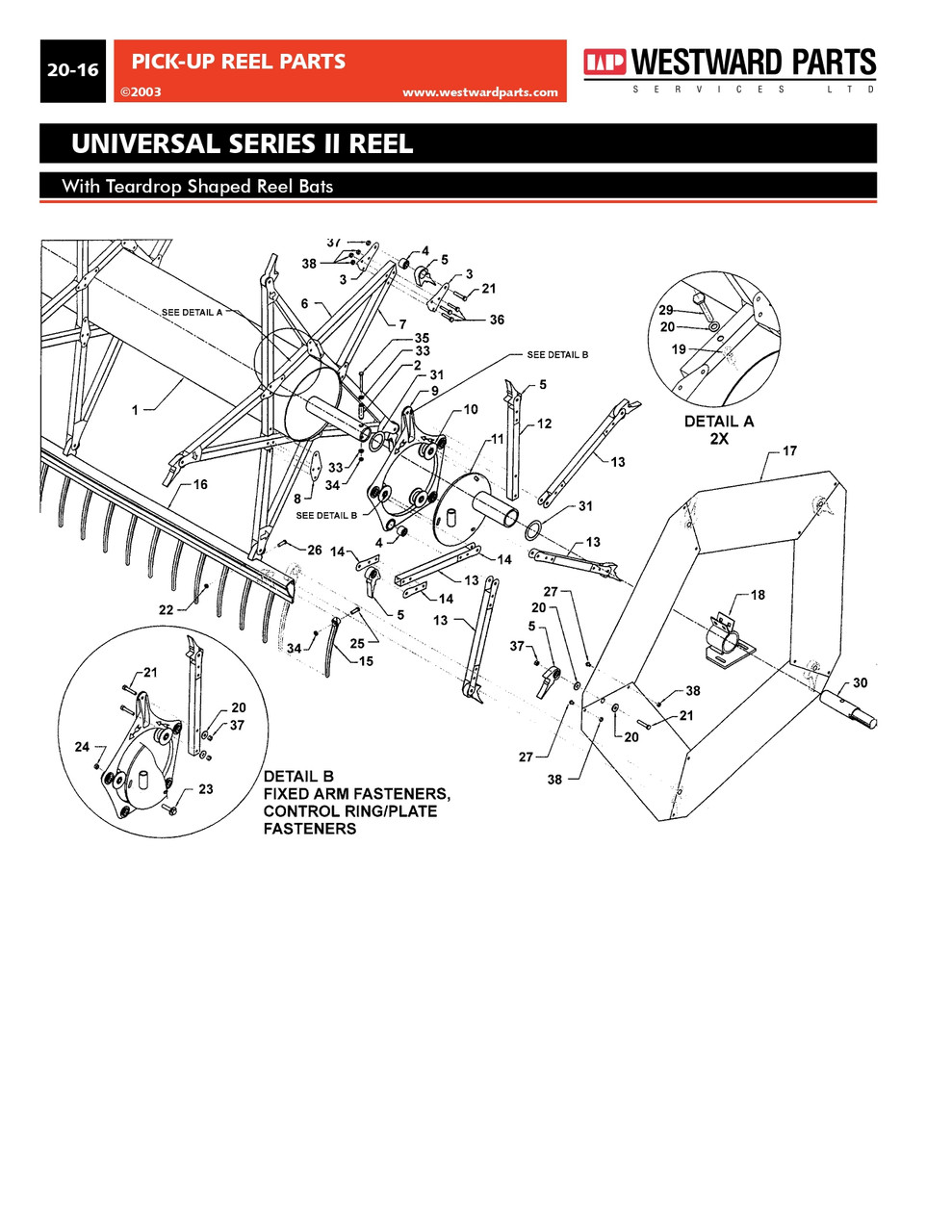Universal II Reel 6-Bat Support Arm  URC254