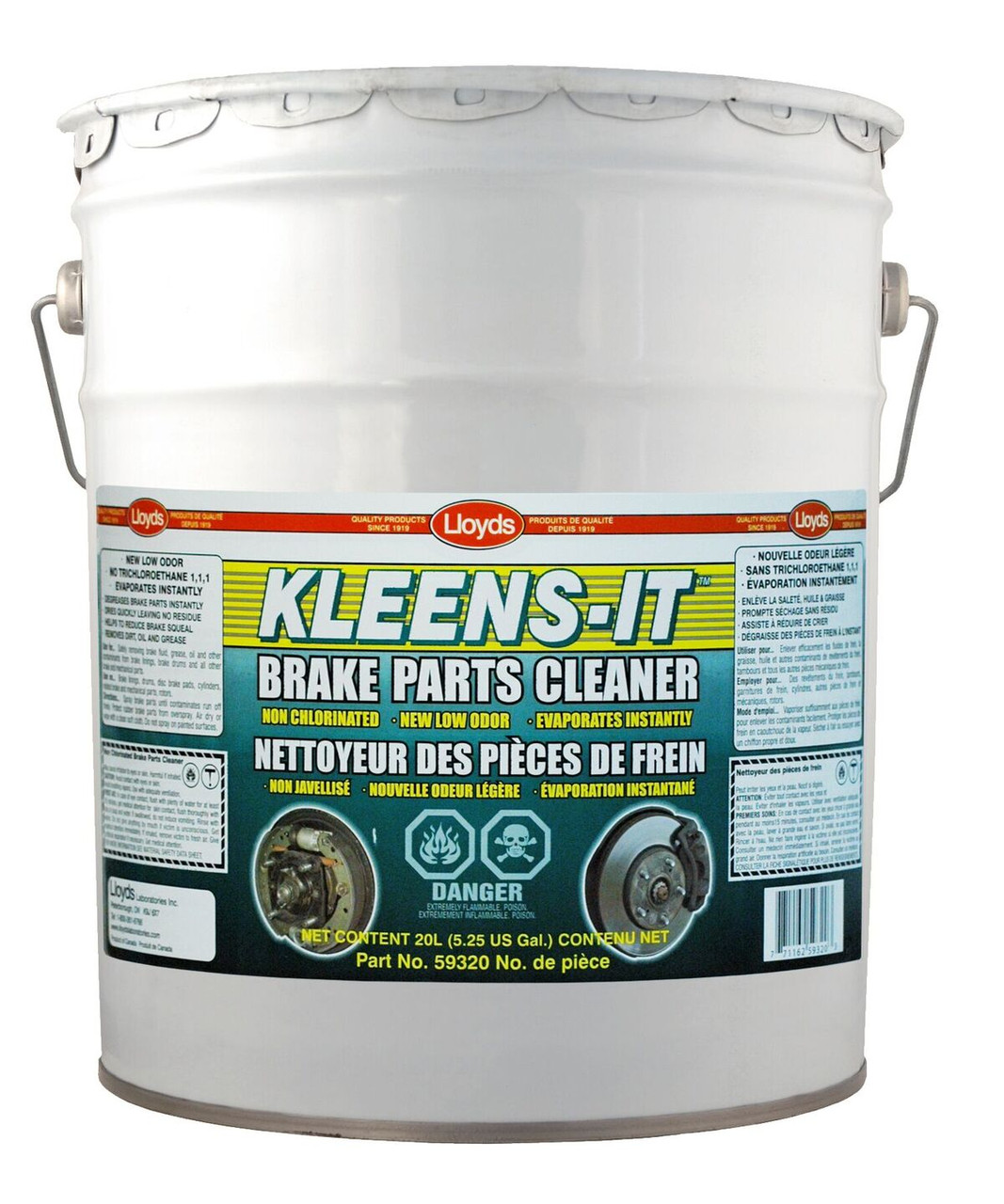 Kleens-It Non Chlorinated Methanol/Ethanol Brake Cleaner 20L Pail  59320