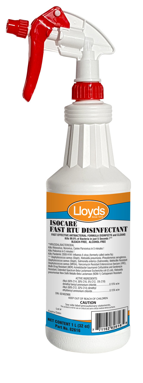 Isocare Fast RTU Disinfectant 1L Trigger Spray Bottle  82616