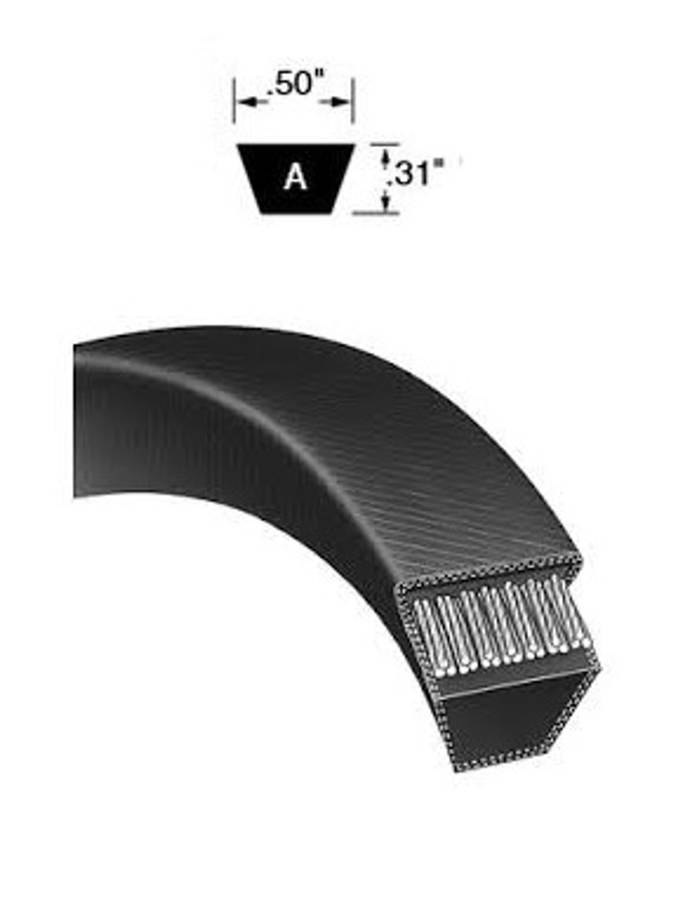 1/2" Heavy Duty V-Belt A100