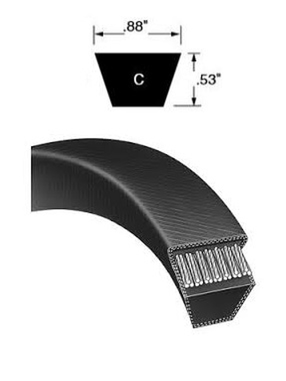 7/8" Heavy Duty V-Belt C34