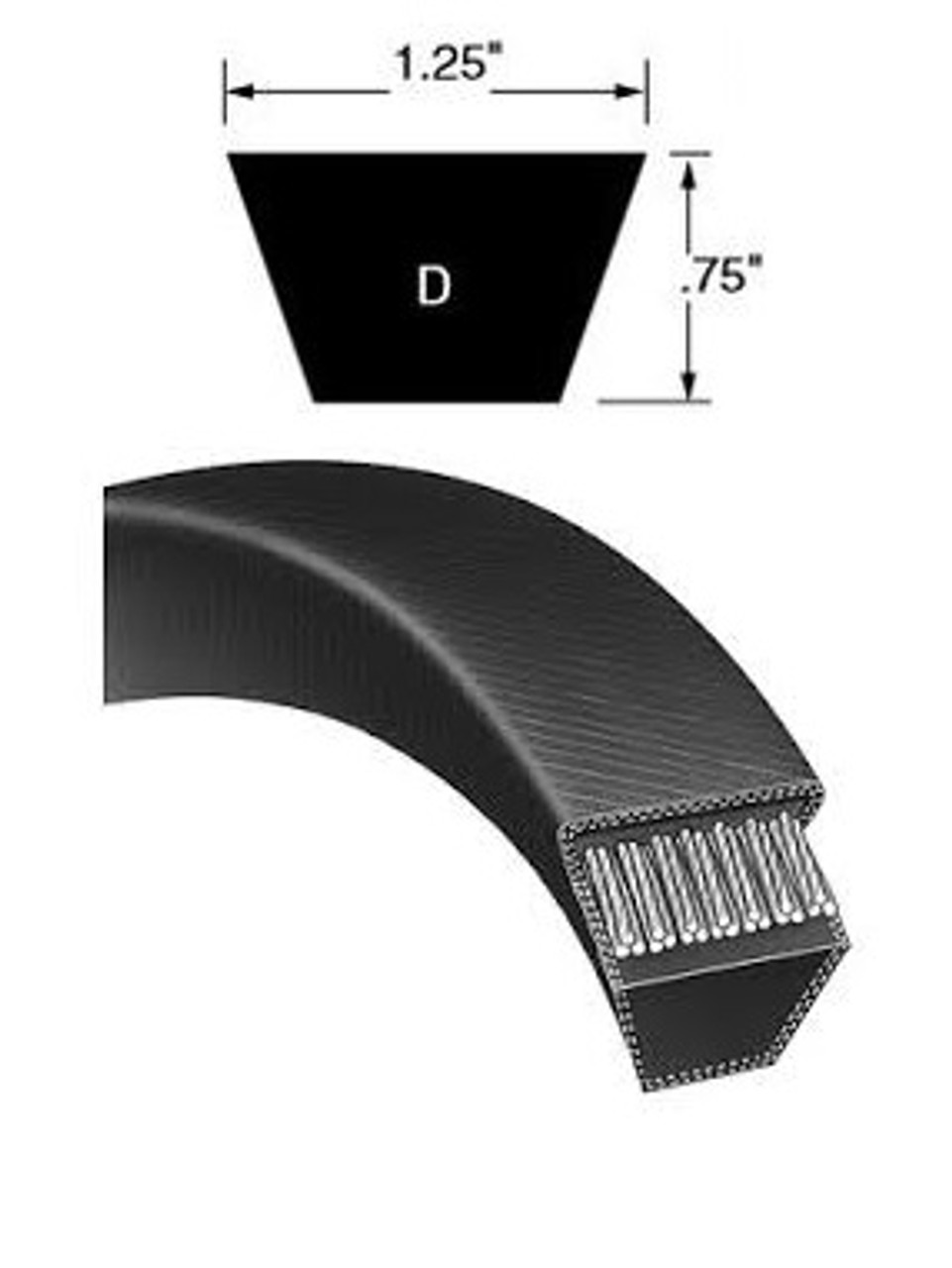 1-1/4" Heavy Duty V-Belt D115