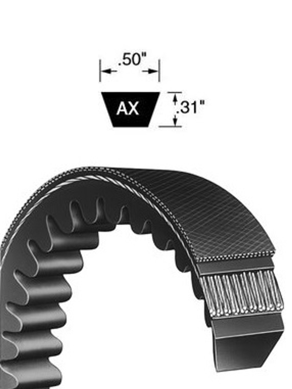 1/2" Cogged Heavy Duty V-Belt AX108