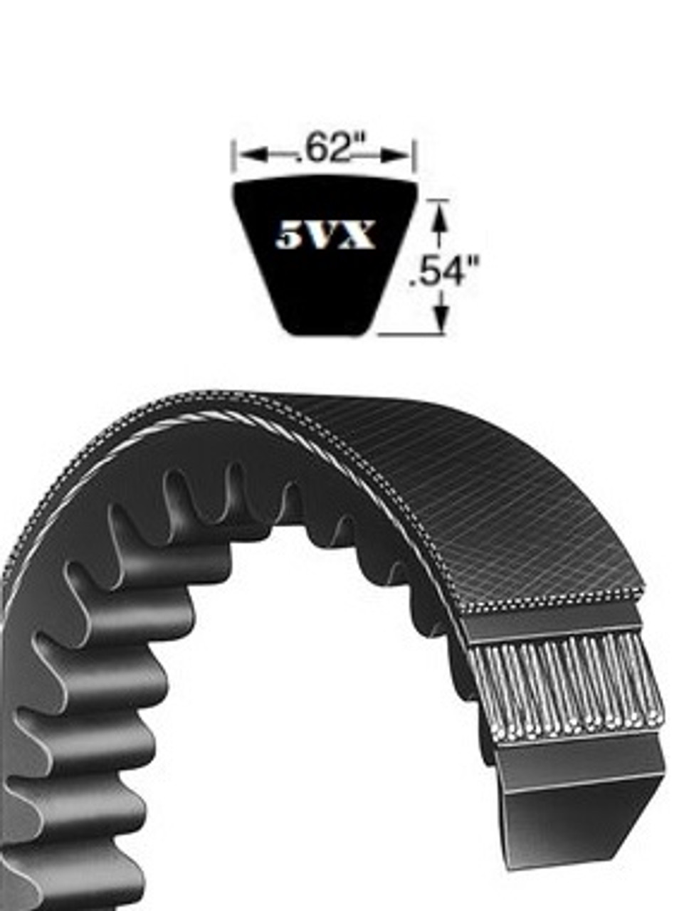 5/8" Cogged Deep Wedge V-Belt 5VX530