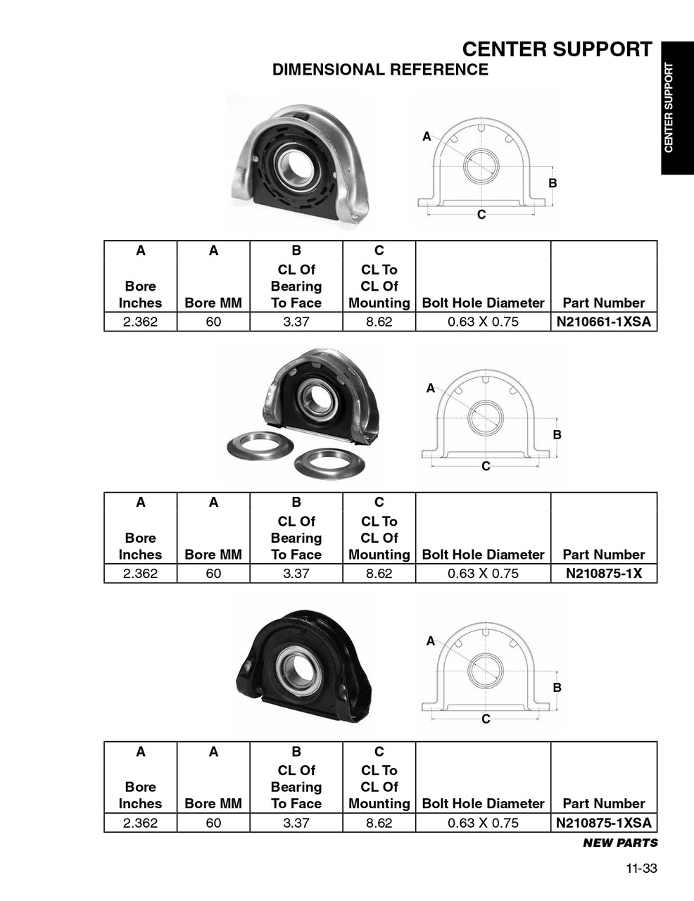 60mm Drive Line Center Support Bearing  N210875-1X