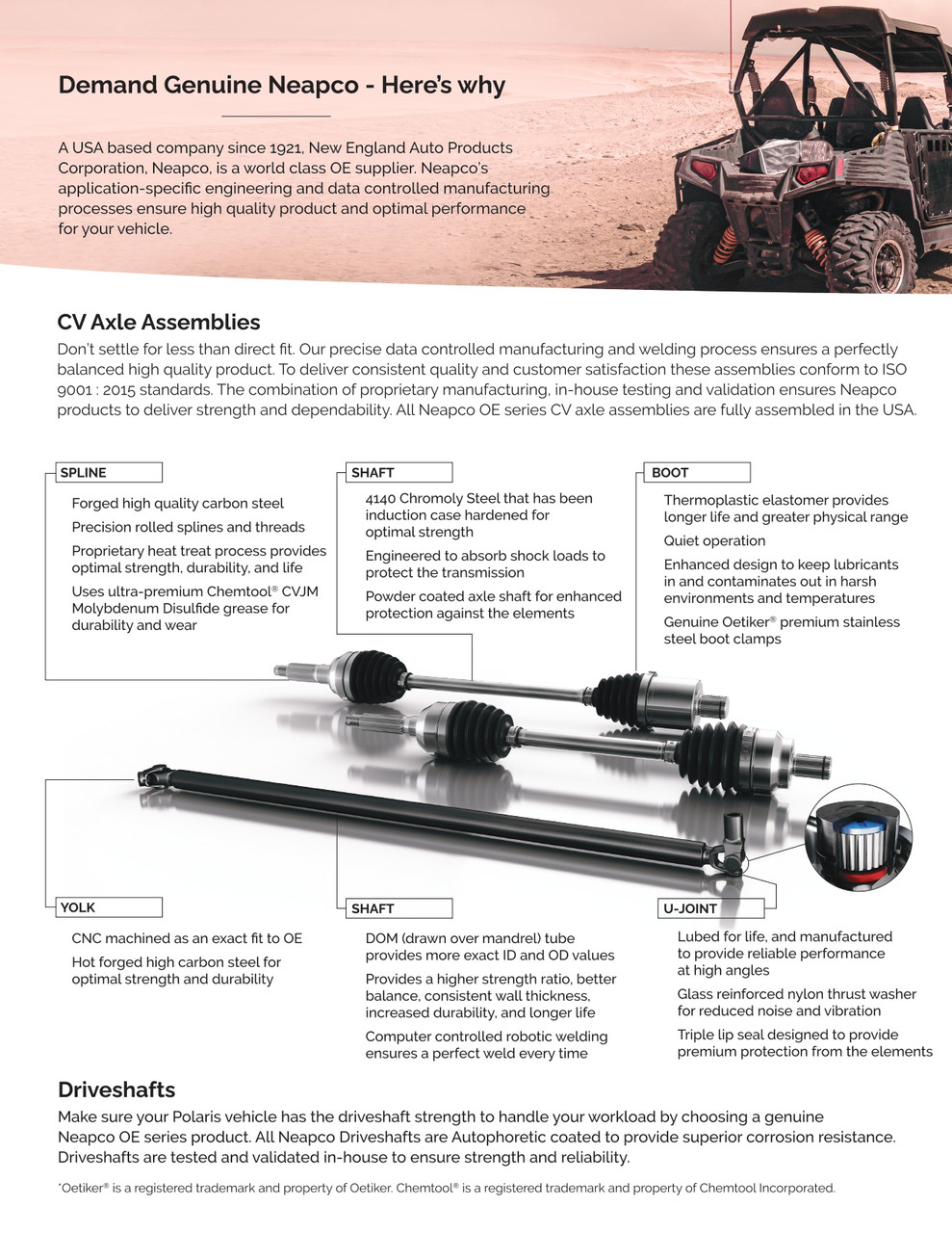 Polaris® ATV Driveshaft Assembly  NOE-10-2993-A