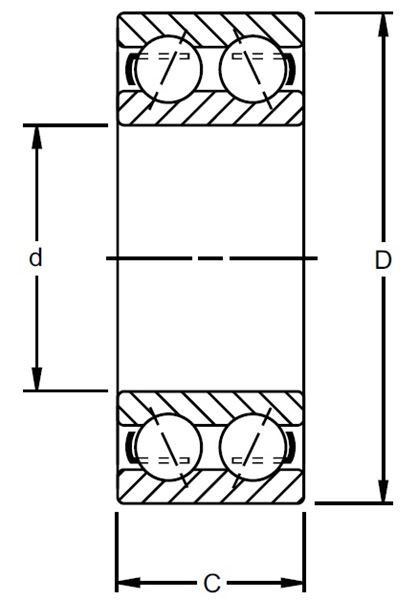 17 x 47 x 22.2mm Double Row Angular Contact Ball Bearing   3303 ATN1