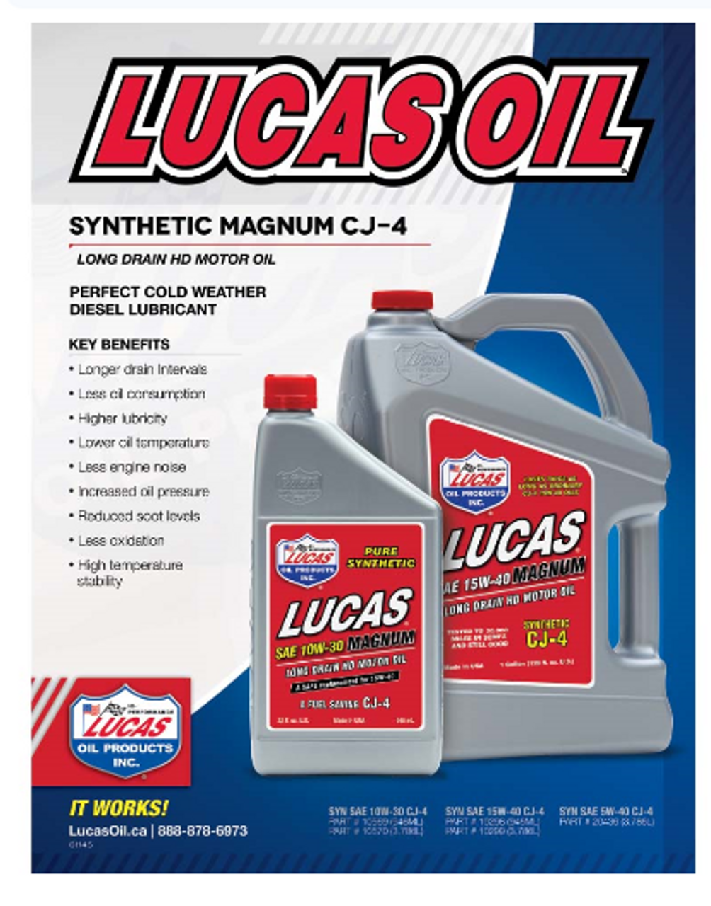 15W-40 Synthetic Magnum Motor Oil 18.9L Pail  10317