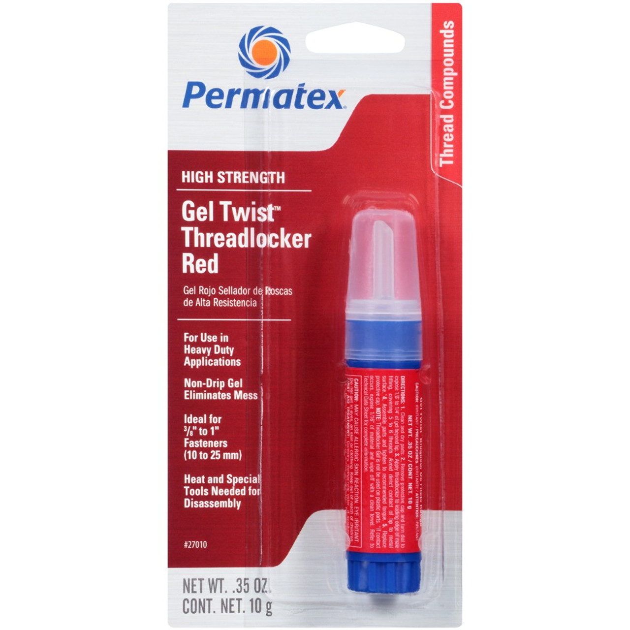 Red High Strength Threadlocker 10g Twist Gel   27115