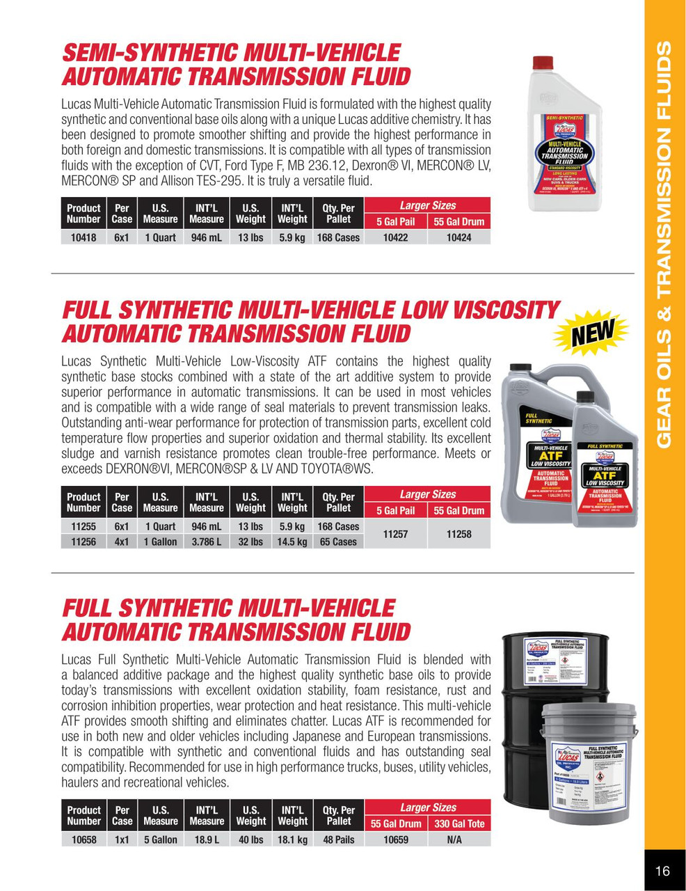 Low Viscosity Synthetic Multi-Vehicle Automatic Transmission Fluid