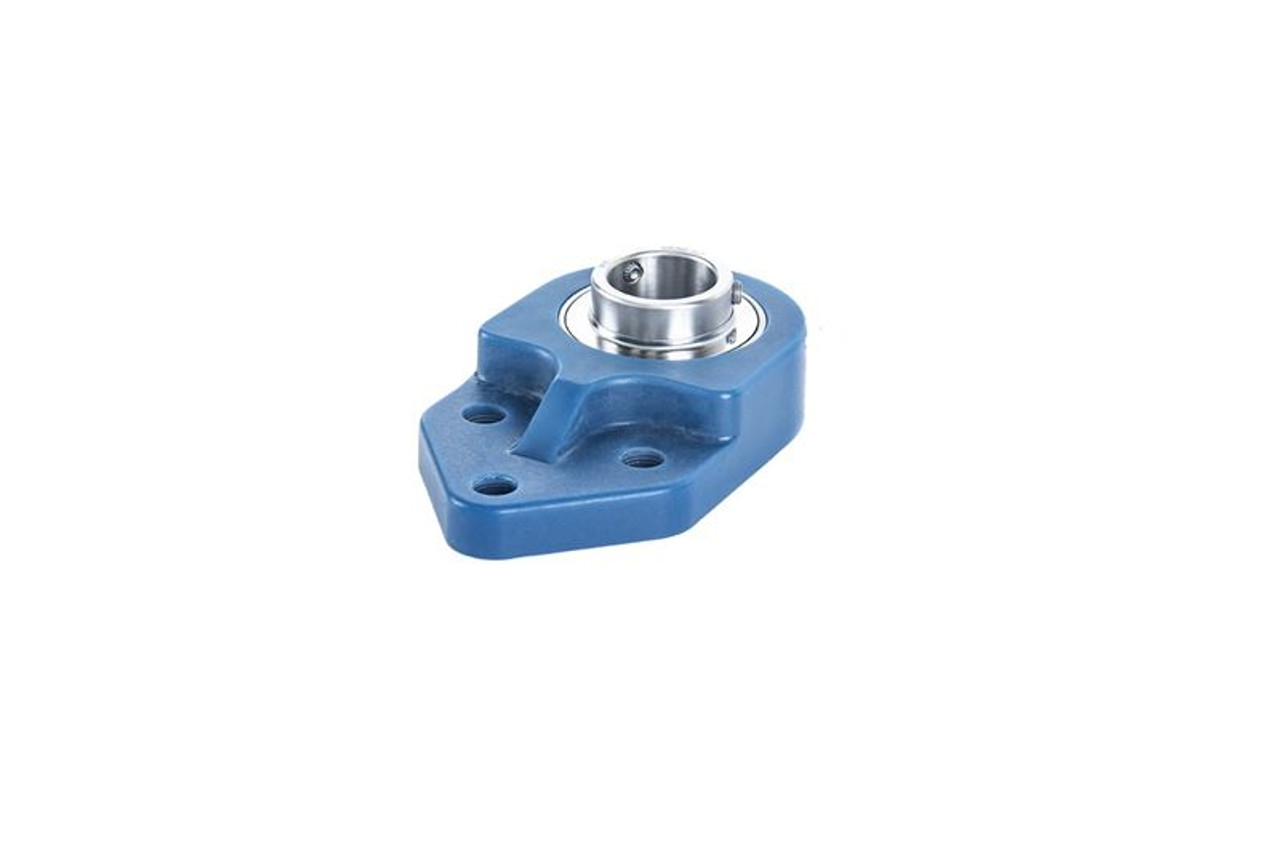 1-1/4" Hygienic Polymer Set Screw Three-Bolt Flange Block Assembly   SUCBFB207-20/F