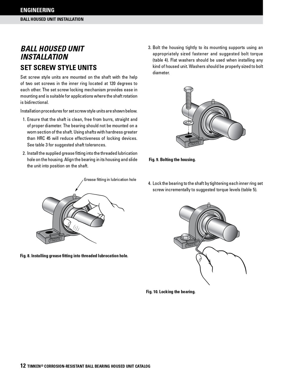 1-1/4" Hygienic Polymer Set Screw Tapped Base Pillow Block Assembly   SUCBTBY206-20/FVSL613