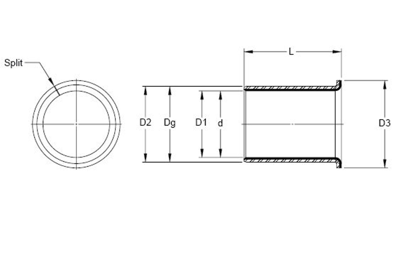 Metric FTH Series Flanged Dryslide PTFE Bushing  MB182012-FTH
