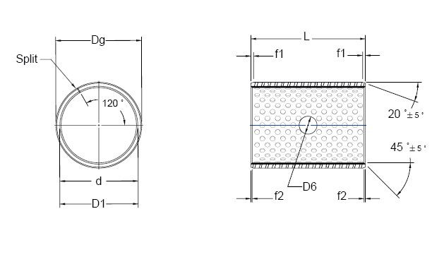 Metric THX Series Dryslide Co-Acetal Cylindrical Bushing     MB08108-THX