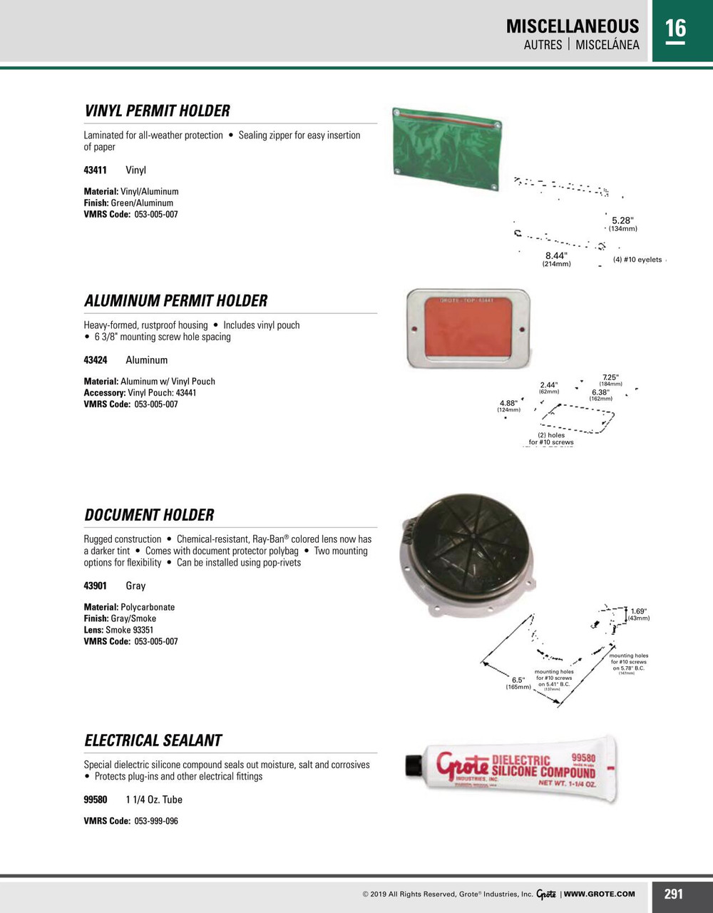 Aluminum Permit Holder Bracket w/Vinyl Pouch - Red  43424