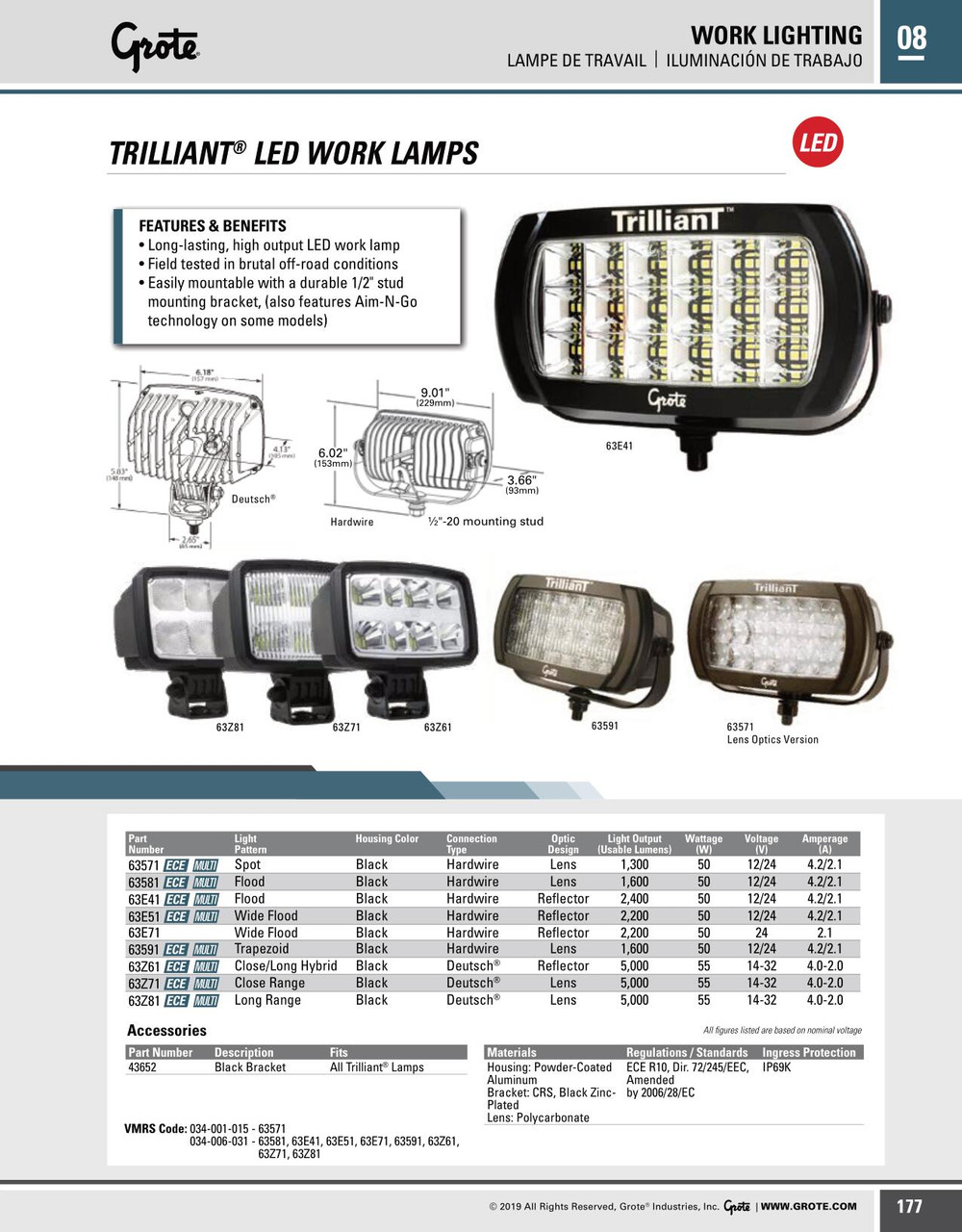 Adjustable Bracket for Trilliant® Lamp - Black  43652