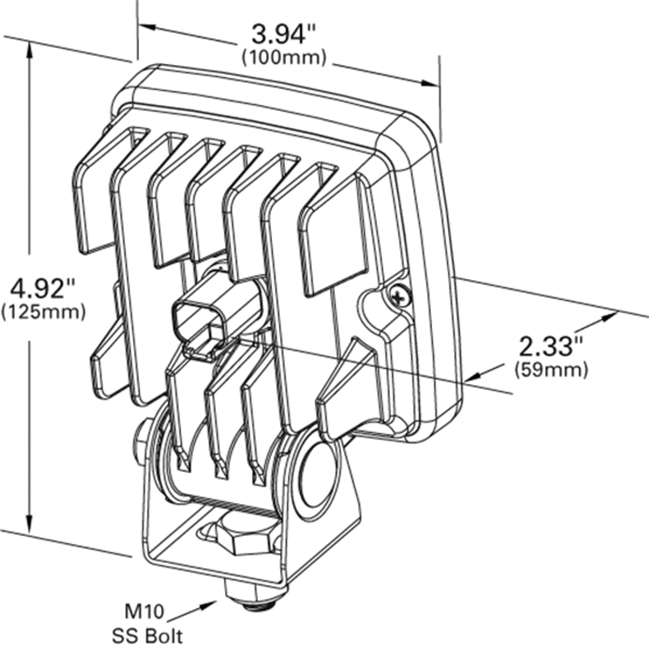 Trilliant® 1200 Lumen Cube LED Work Lamp - Near Flood Beam w/Deutsch Connector 9-32V - Clear  63Y61