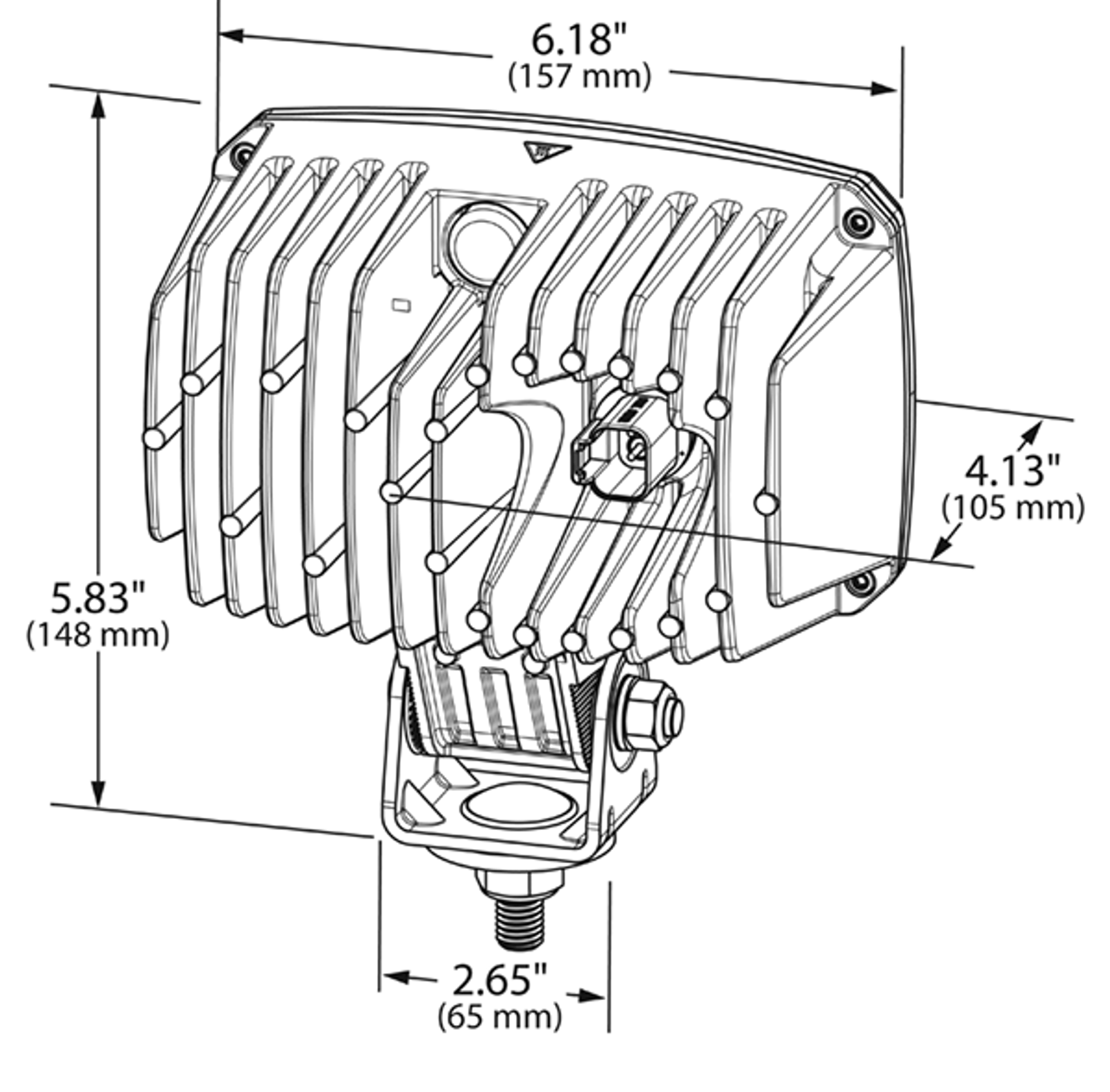 Trilliant® 6000 LumenLMX LED Work Lamp - Close Range Beam Hybrid w/Deutsch DT Connector - Clear  63Z31