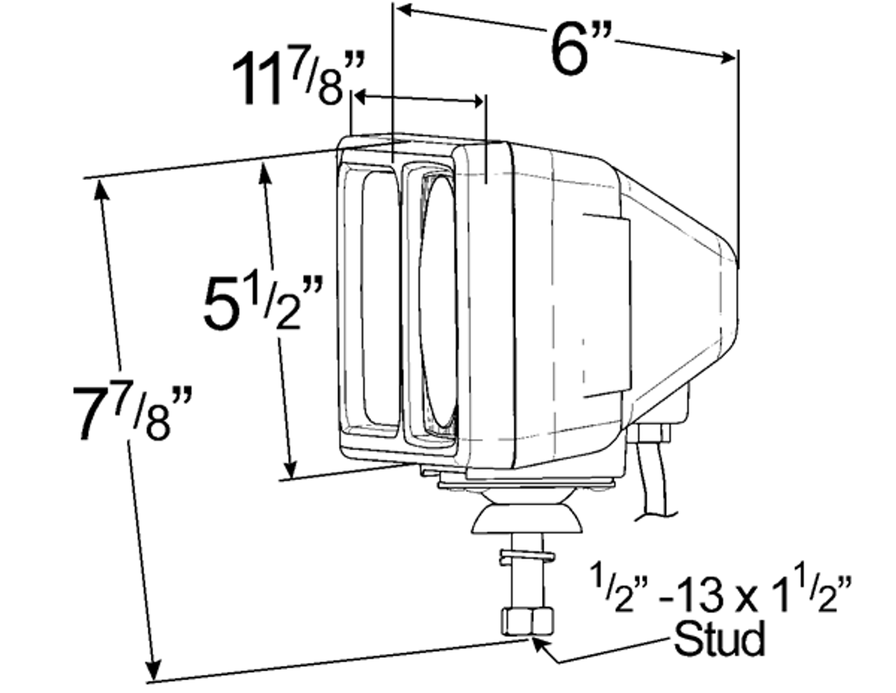 Per-Lux® Snow Plow Lamp Sealed Beam w/Black Housing - Clear/Amber  64291-4