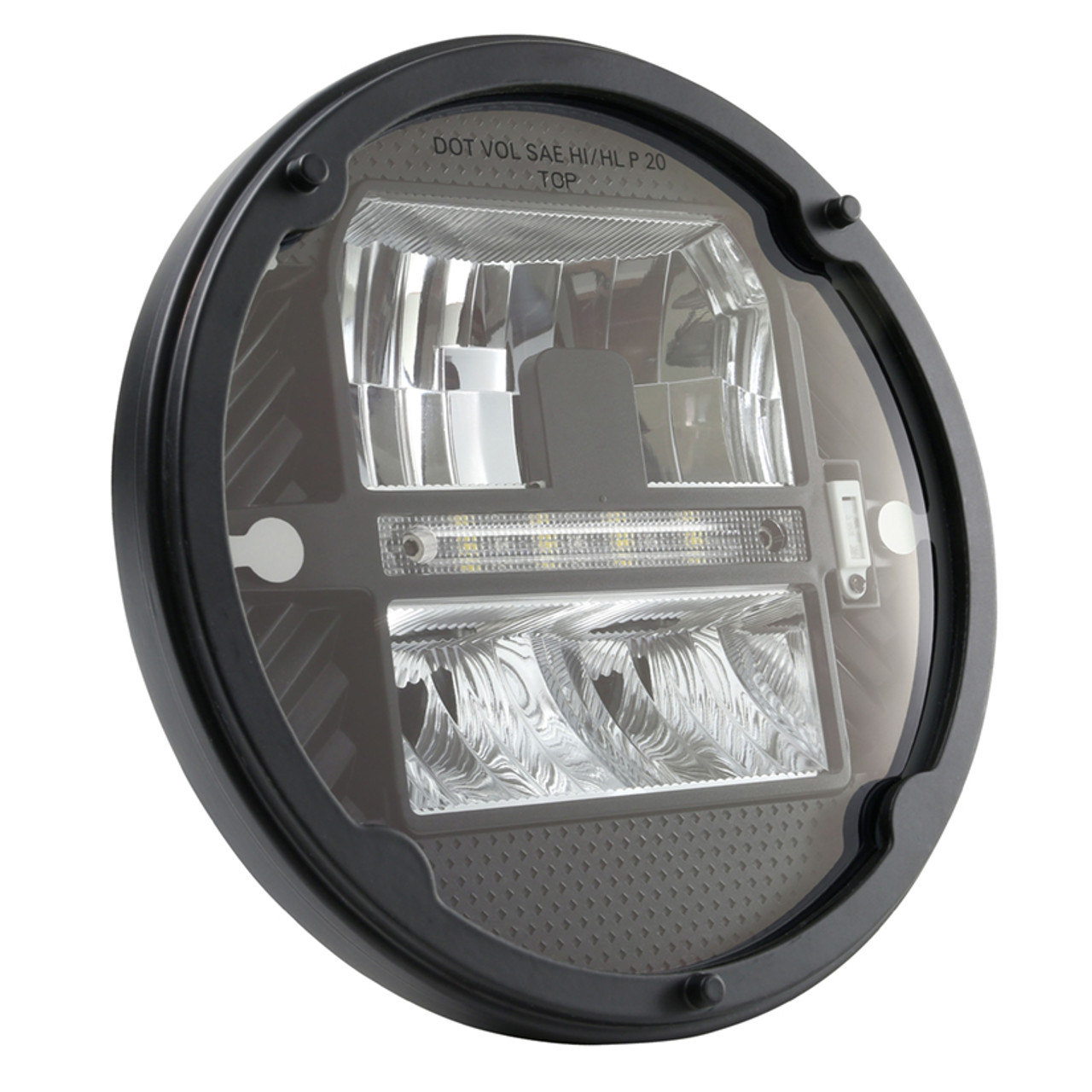 7" Round Heated LED Sealed Beam Head Lamp - Retail  64H71-5