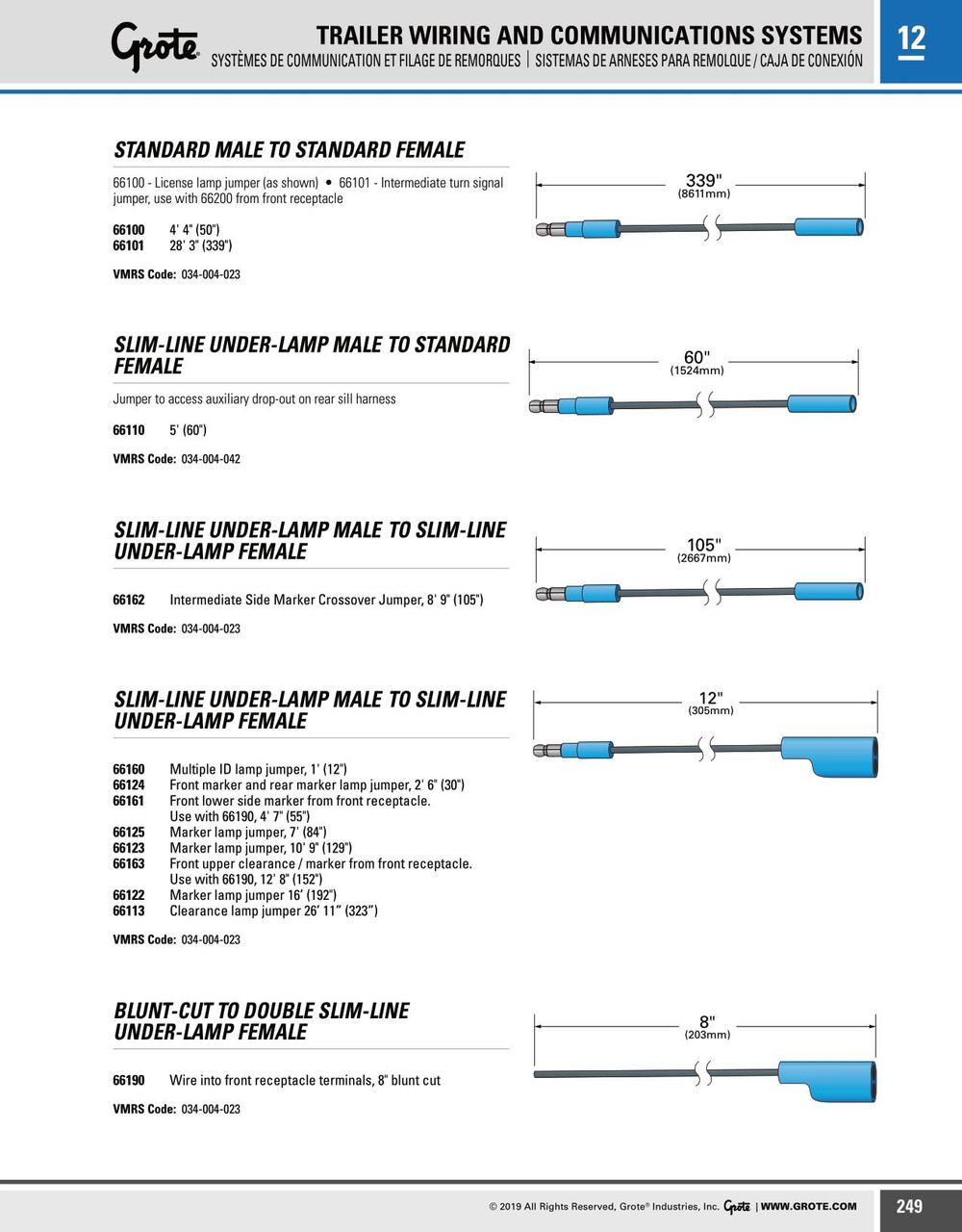 26' 11" Slim-Line Under Lamp Male - Slim-Line Under Lamp Double Female  66113