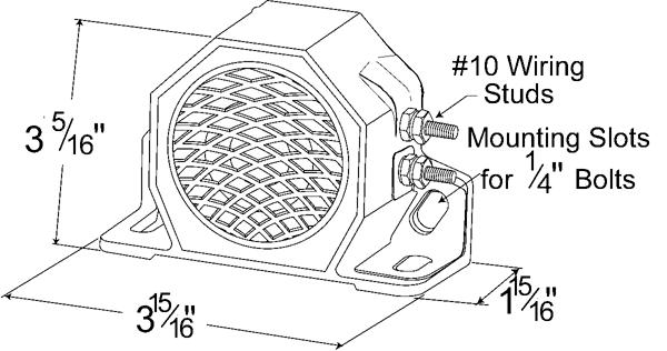 107dB @ 12/24V Medium Duty Backup Alarm - Blue  73090