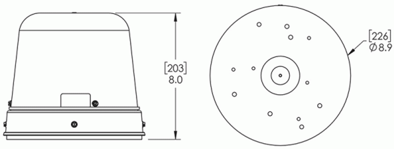 Dual Color Class I - Tall Dome LED Beacon - Amber/Clear  78013