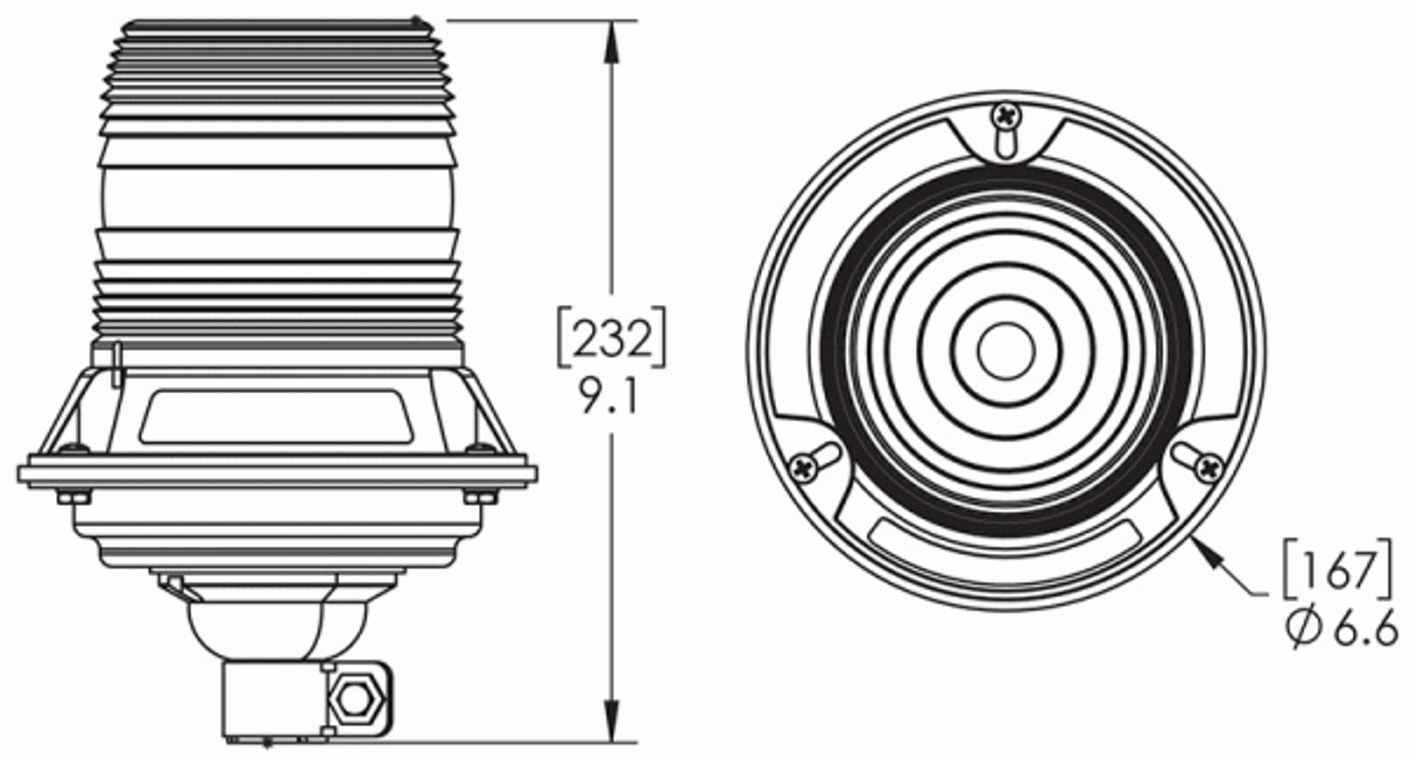 DIN Mount LED Beacon Class II 12/24V - Blue  78125