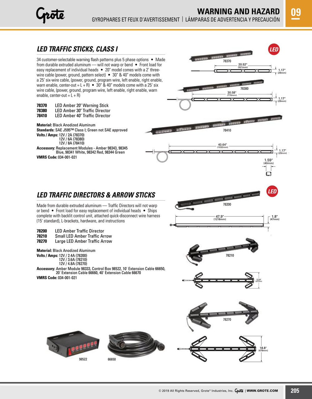 LED Traffic Directors - Amber  78200